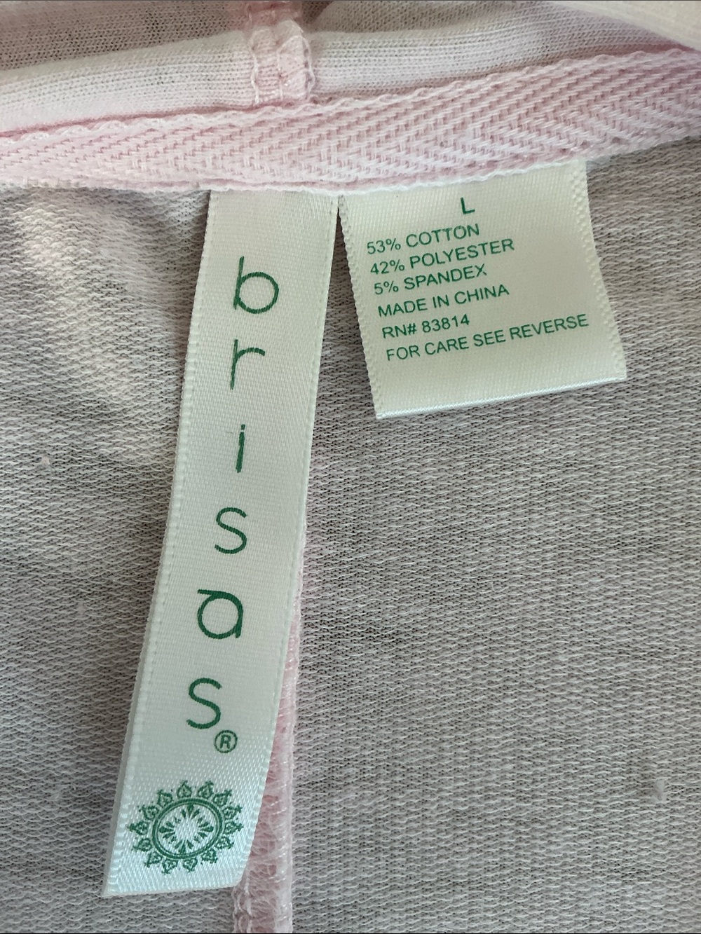 Light Pink Open-Front Draped Women's Sweater Cardigan size L by BRISAS - Picture 12 of 12